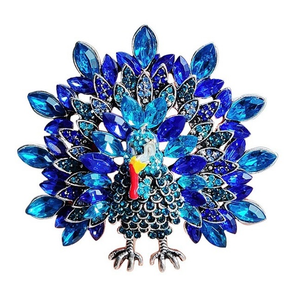 NWT Large Turkey Brooch Turkey Pin Rhinestone Turkey Brooch Pin - Picture 5 of 6